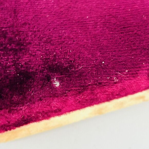 Vintage Velvet Jewelry Box Windsor Comet Starburst Two Tone Flip Open Cream Red - Picture 13 of 14